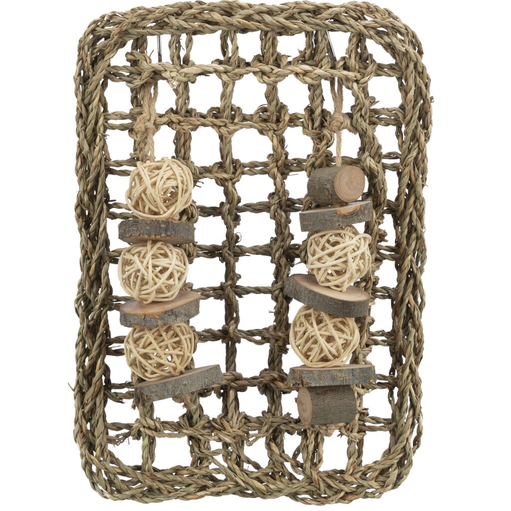 Matte mit Spielzeugen, Seegras