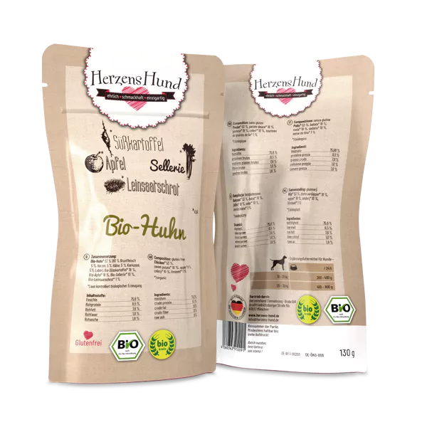 Herzenshund Bio-Huhn mit Bio-Gemüse