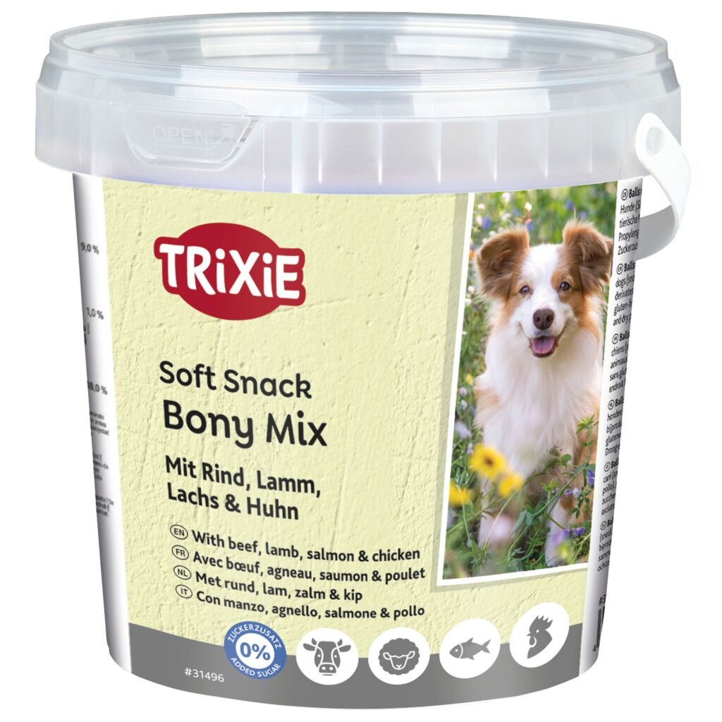 Soft Snack Bony Mix mit Rind, Lamm, Lachs & Huhn