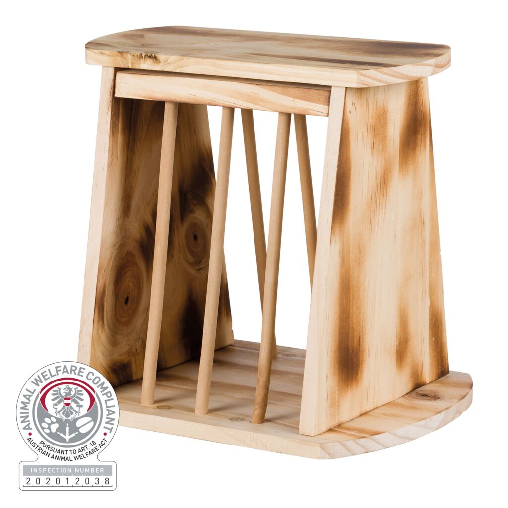 Heuraufe mit Deckel, Holz/geflammt