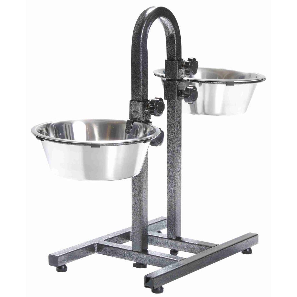 Hundebar, höhenverstellbar, Edelstahl/Metall