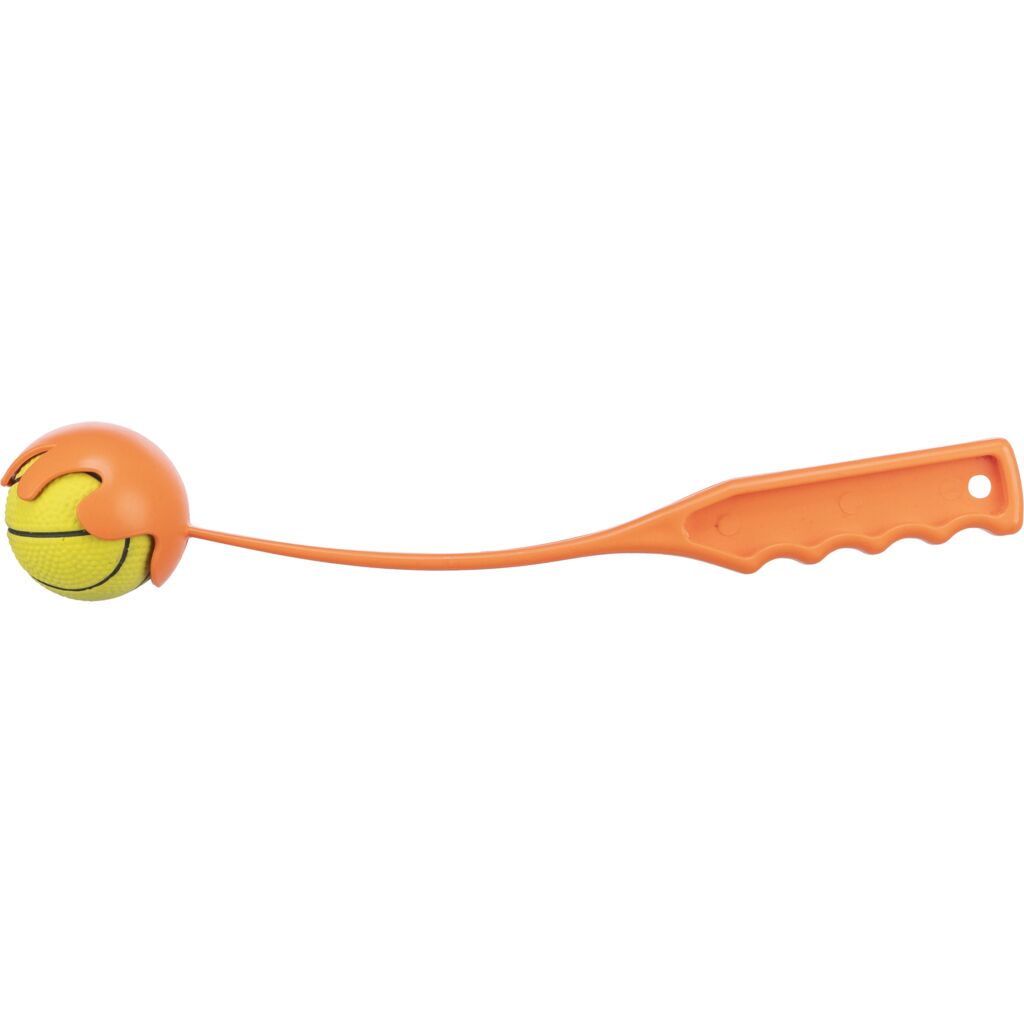 Ballschleuder mit Ball, Kunststoff/Moosgummi