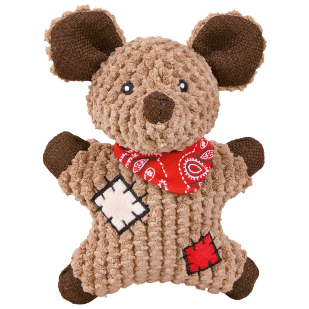 Maus mit Flicken, Stoff/Jute