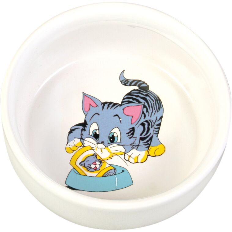 Napf, Comic-Katze mit Napf, Keramik