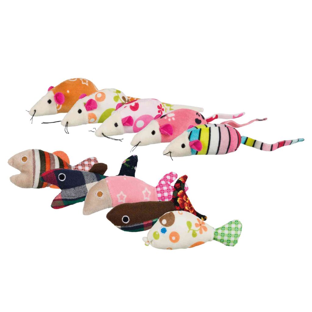Maus/Fisch, Plüsch/Stoff, Katzenminze