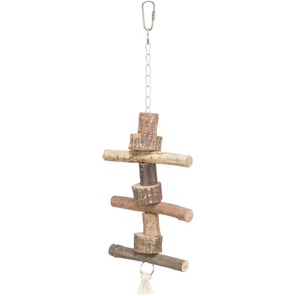 Spielzeug mit Kette/Tau, Rindenholz