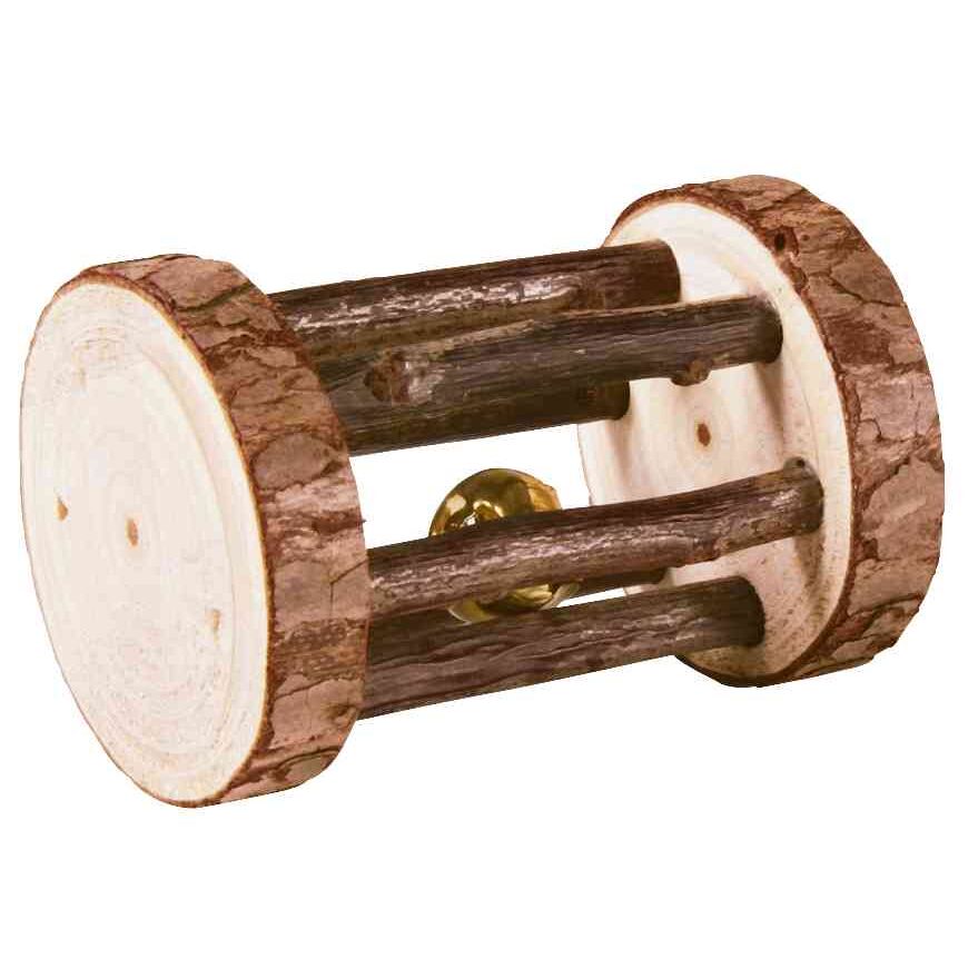Spielrolle mit Schelle, Rindenholz