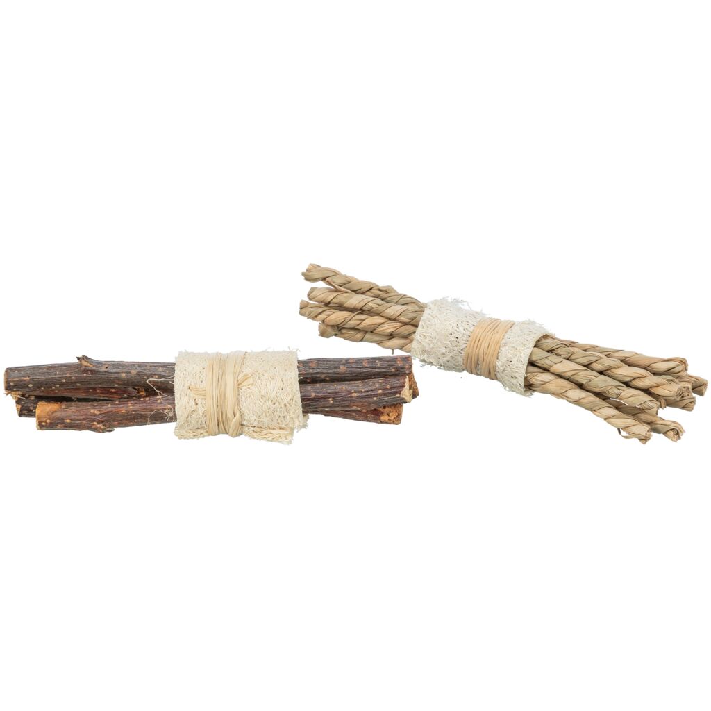 Set Sticks mit Luffa, Rindenholz/Seegras, 2 St.