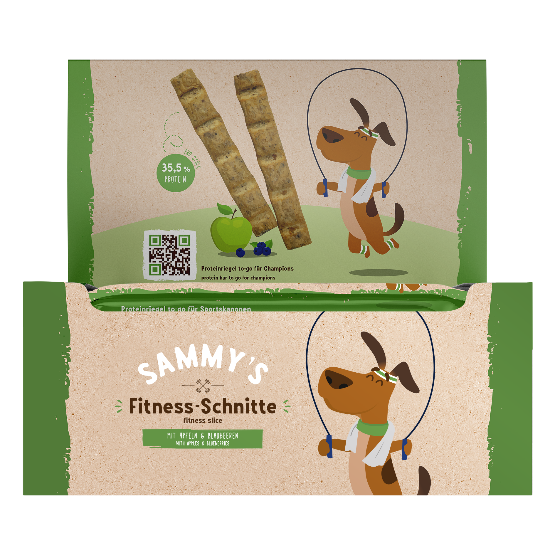 Sammys Fitness Schnitte mit Äpfeln & Blaubeeren