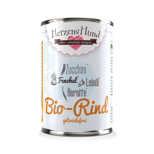 Herzenshund Bio-Rind mit Bio-Zucchini - getreidefrei