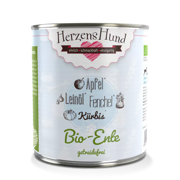 Herzenshund Bio-Ente mit Bio-Gemüse -getreidefrei