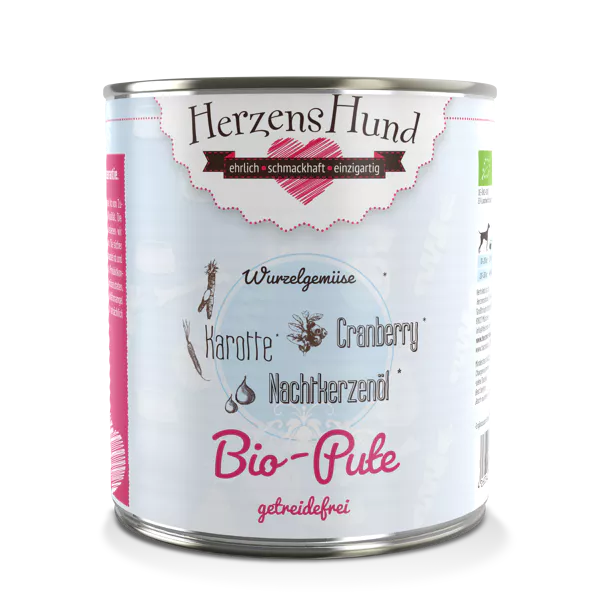 Herzenshund Bio-Pute mit Bio-Karotte -getreidefrei