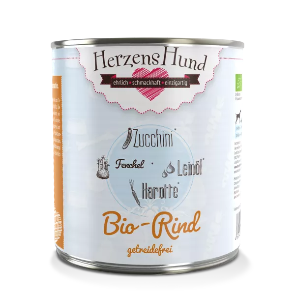 Herzenshund Bio-Rind mit Bio-Zucchini - getreidefrei