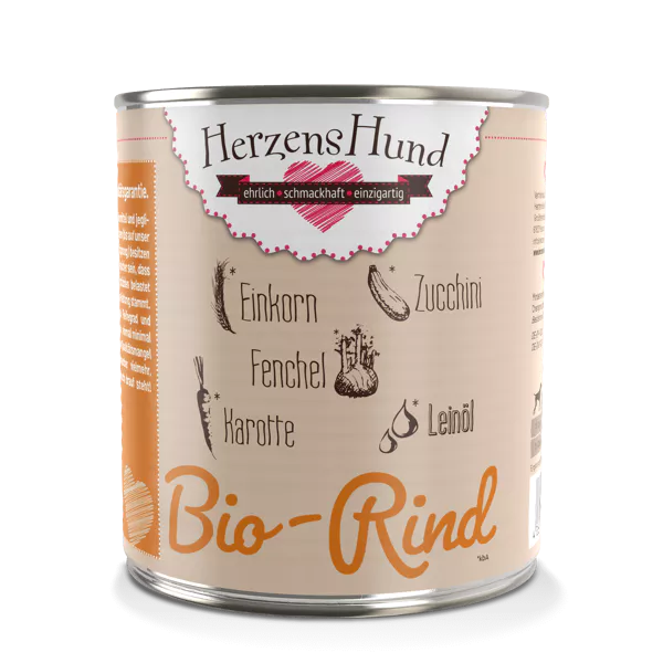 Herzenshund Bio-Rind mit Bio-Gemüse
