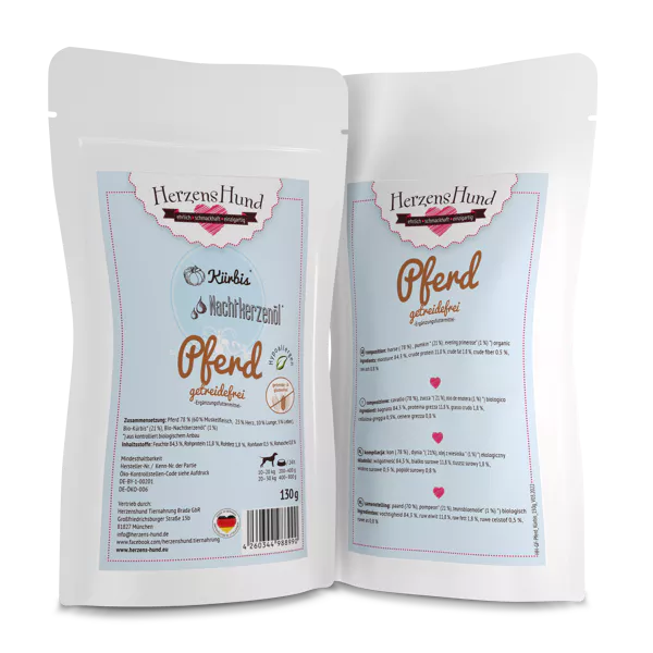 Herzenshund Pferd mit Kürbis -getreidefrei
